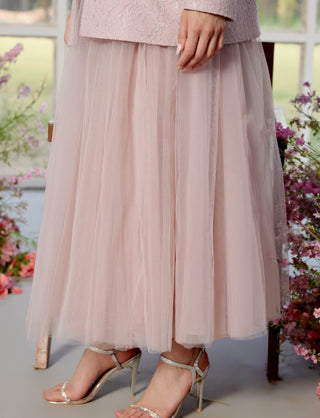 Charlotte Pink Blazer And Tulle Skirt Set by Parul And Preyanka available on Indiaspopup.com