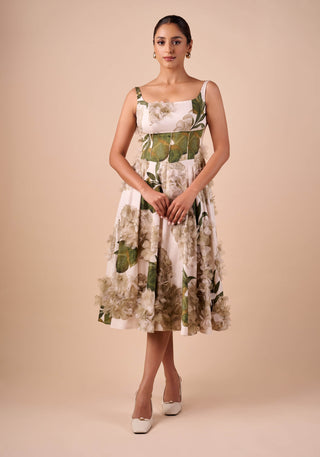 Hydrangea light hue midi dress
