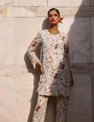 Seema Thukral-Driti Ivory Printed Tunic And Pants-INDIASPOPUP.COM