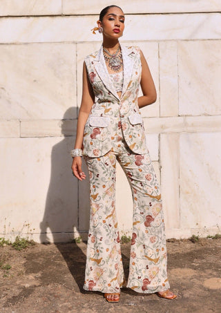 Tishya Printed Jacket And Pant Set by Seema Thukral available on Indiaspopup.com