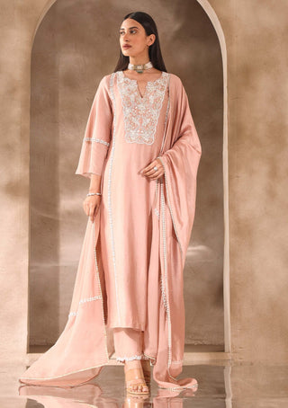 Seema Thukral-Dusty Pink Embellished Kurta Set-INDIASPOPUP.COM