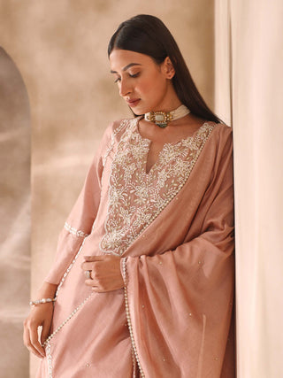 Seema Thukral-Dusty Pink Embellished Kurta Set-INDIASPOPUP.COM