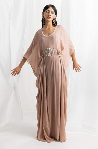 Seema Thukral-Dusty Pink Embellished Kaftan-INDIASPOPUP.COM