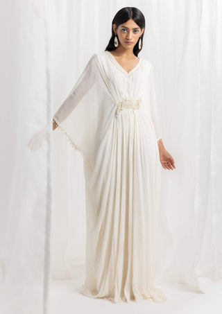 Seema Thukral-Ivory Embellished Kaftan-INDIASPOPUP.COM