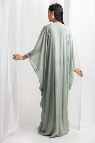 Seema Thukral-Sage Green Embellished Kaftan-INDIASPOPUP.COM