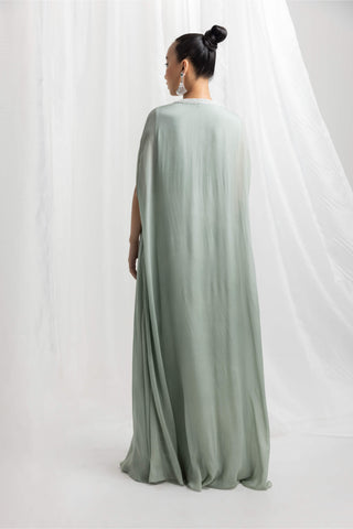 Seema Thukral-Sage Green Embellished Kaftan-INDIASPOPUP.COM