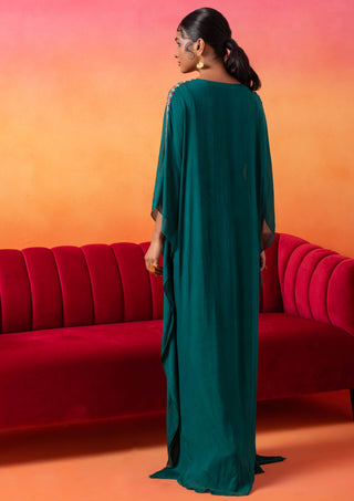 Seema Thukral-Emerald Green Kaftan-INDIASPOPUP.COM