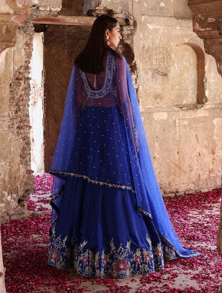Meera Electric Blue Embellished Lehenga Set by Seema Thukral available on Indiaspopup.com