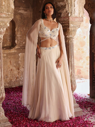 Areen Ivory Blouse And Circular Skirt by Seema Thukral available on Indiaspopup.com