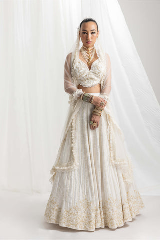 Seema Thukral-Ivory Embellished Lehenga Set-INDIASPOPUP.COM