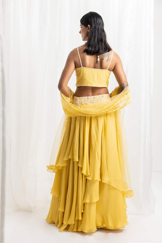 Seema Thukral-Yellow Embellished Lehenga Set-INDIASPOPUP.COM