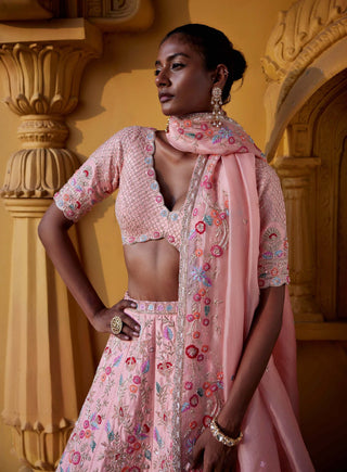 Chamee And Palak-Sylvia Peach Lehenga Set-INDIASPOPUP.COM