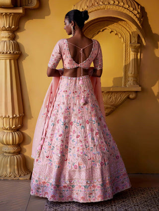 Chamee And Palak-Sylvia Peach Lehenga Set-INDIASPOPUP.COM