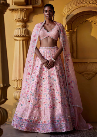 Chamee And Palak-Sylvia Peach Lehenga Set-INDIASPOPUP.COM