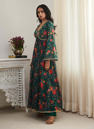 Tulsi green anarkali set