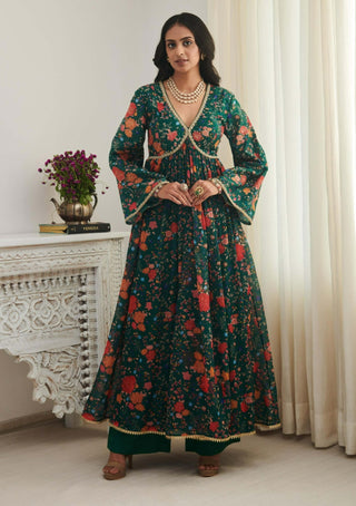 Tulsi green anarkali set