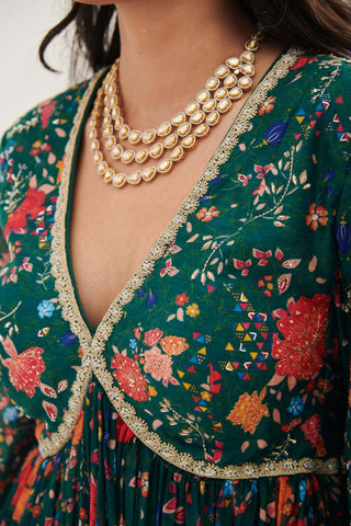 Tulsi green anarkali set