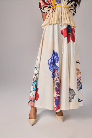 Monica Floral Kaftan Blouse And Skirt by Saaksha & Kinni available on Indiaspopup.com