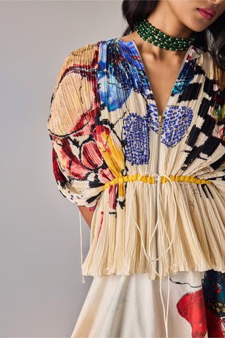 Monica Floral Kaftan Blouse And Skirt by Saaksha & Kinni available on Indiaspopup.com