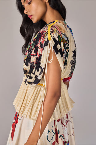 Monica Floral Kaftan Blouse And Skirt by Saaksha & Kinni available on Indiaspopup.com