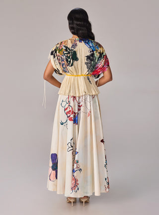 Monica Floral Kaftan Blouse And Skirt by Saaksha & Kinni available on Indiaspopup.com