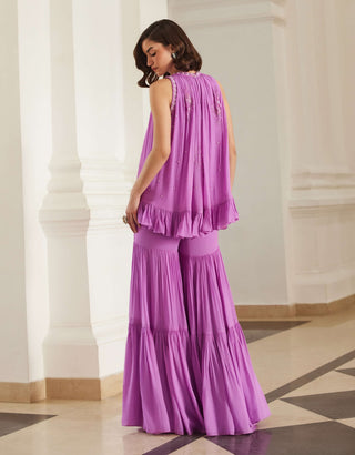 Bubblegum pink halterneck top and sharara