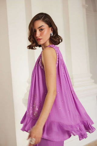 Bubblegum pink halterneck top and sharara