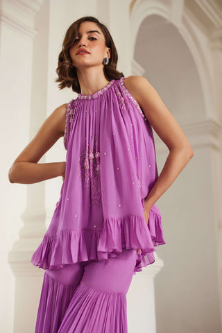 Bubblegum pink halterneck top and sharara