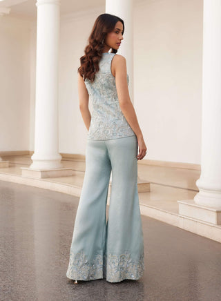Powder blue peplum and pants