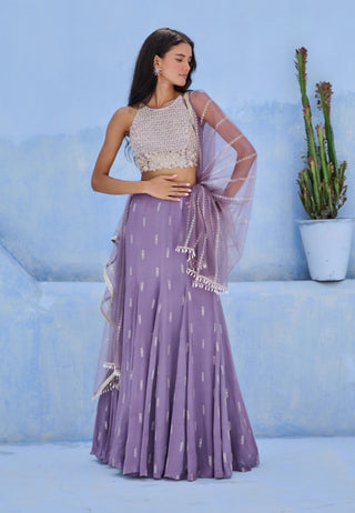 Purple sara lehenga set