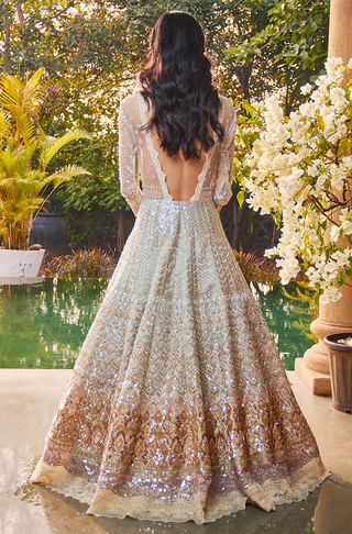 Jade By Monica & Karishma-Lunar Silver Gown-INDIASPOPUP.COM