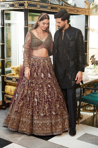 Shahira plum lehenga set