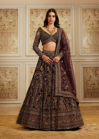 Shahira plum lehenga set