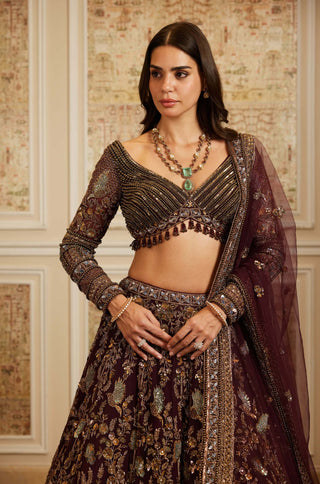 Shahira plum lehenga set