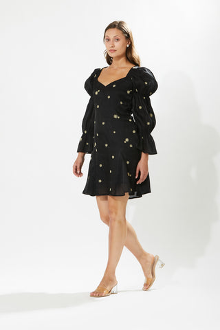 Meadow-Thea Black Flower Dress-INDIASPOPUP.COM