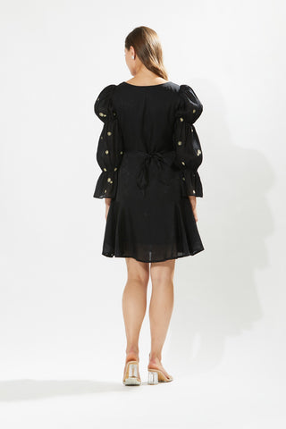 Meadow-Thea Black Flower Dress-INDIASPOPUP.COM