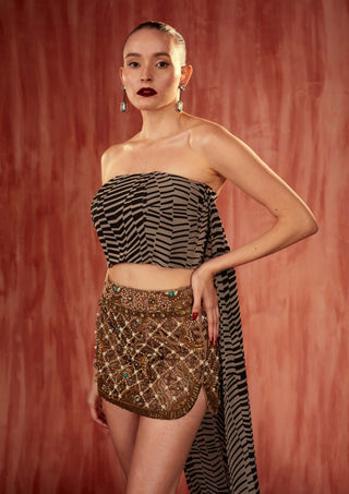 Pearl Jewelled Cutwork Skirt by Nikita Mhaisalkar available on Indiaspopup.com