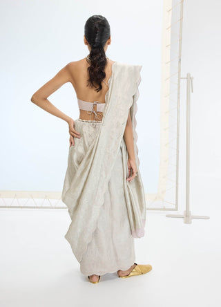 Mauve jenna sari and unstitched blouse