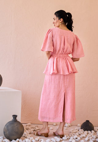 Bubblegum linen dress