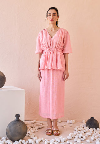 Bubblegum linen dress