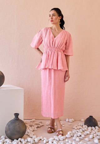 Bubblegum linen dress