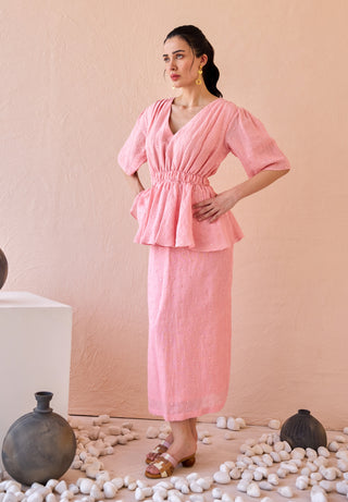 Bubblegum linen dress