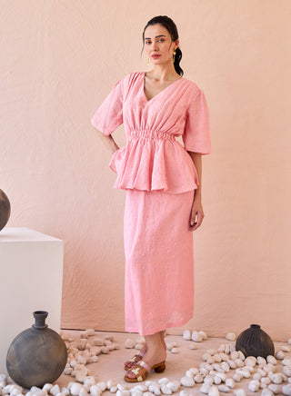Bubblegum linen dress