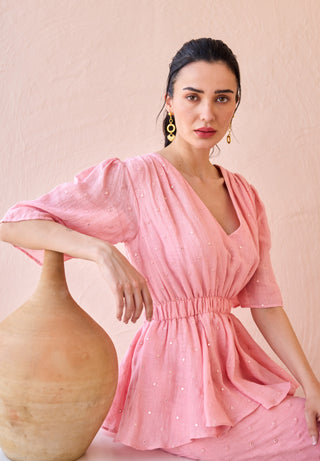 Bubblegum linen dress