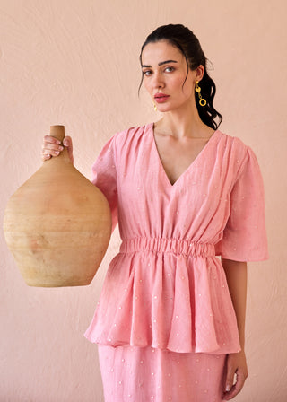 Bubblegum linen dress