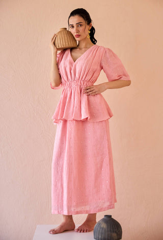 Bubblegum linen dress