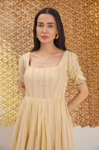 Soft pastel yellow dress