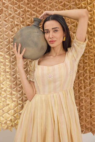 Soft pastel yellow dress