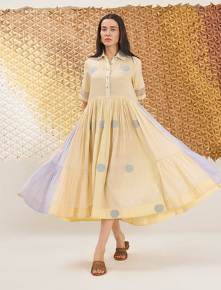 Cream yellow shirt dress