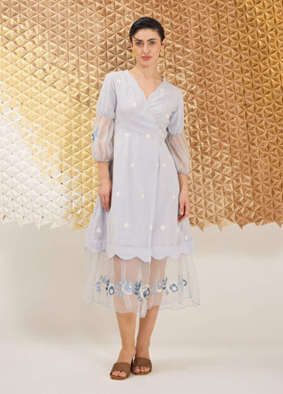 Baby blue wrap dress